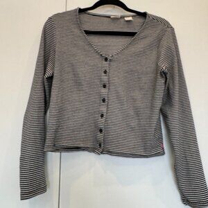 Levi’s Striped Button-Front Long Sleeve Top – Size L (Fits Like M)